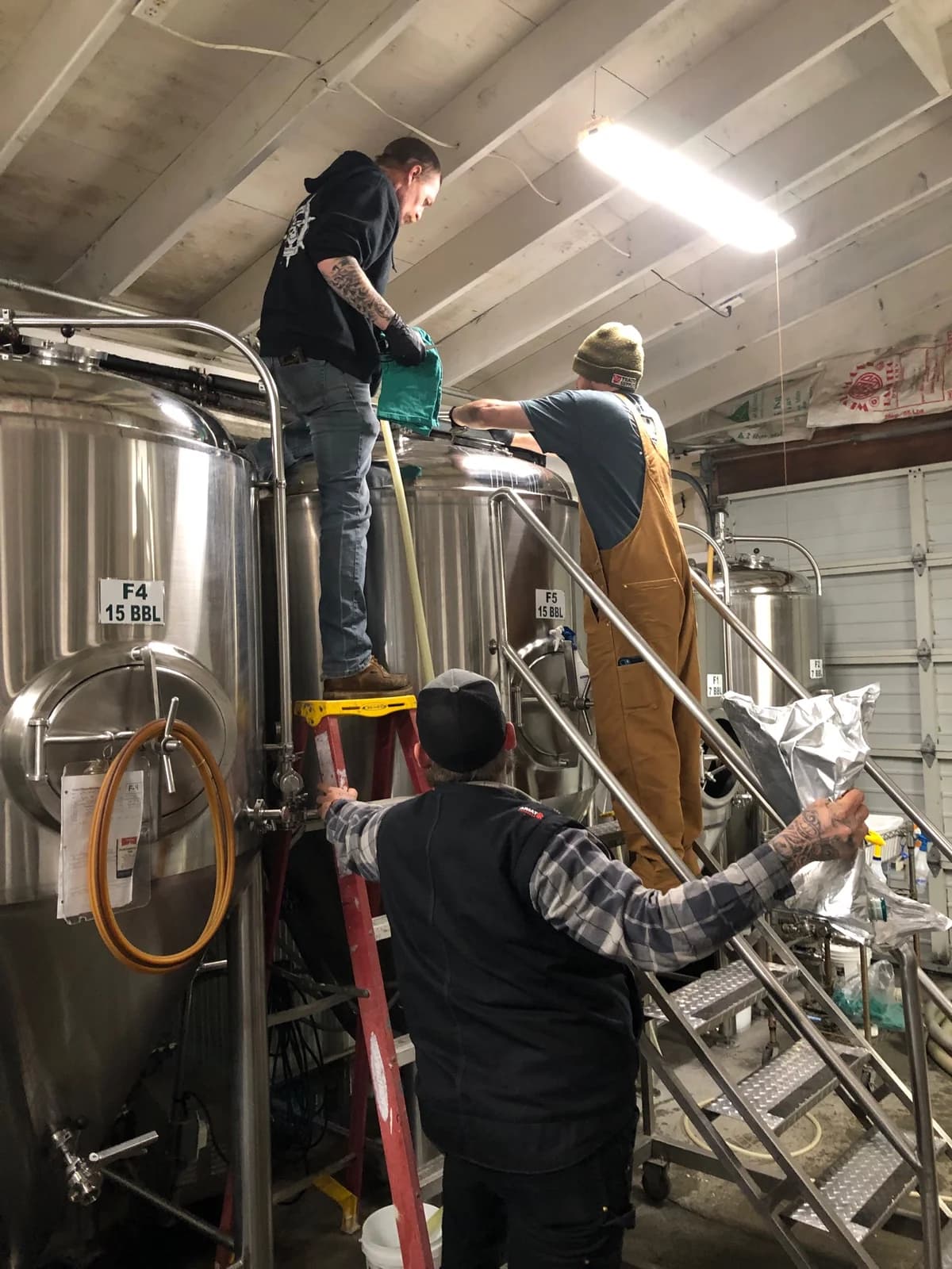 Filling the brew kettles at Port O' Pints